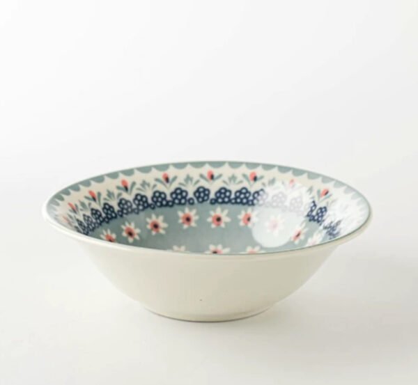 波蘭風美濃燒碗 14.5cm- 藍+粉紅款側面